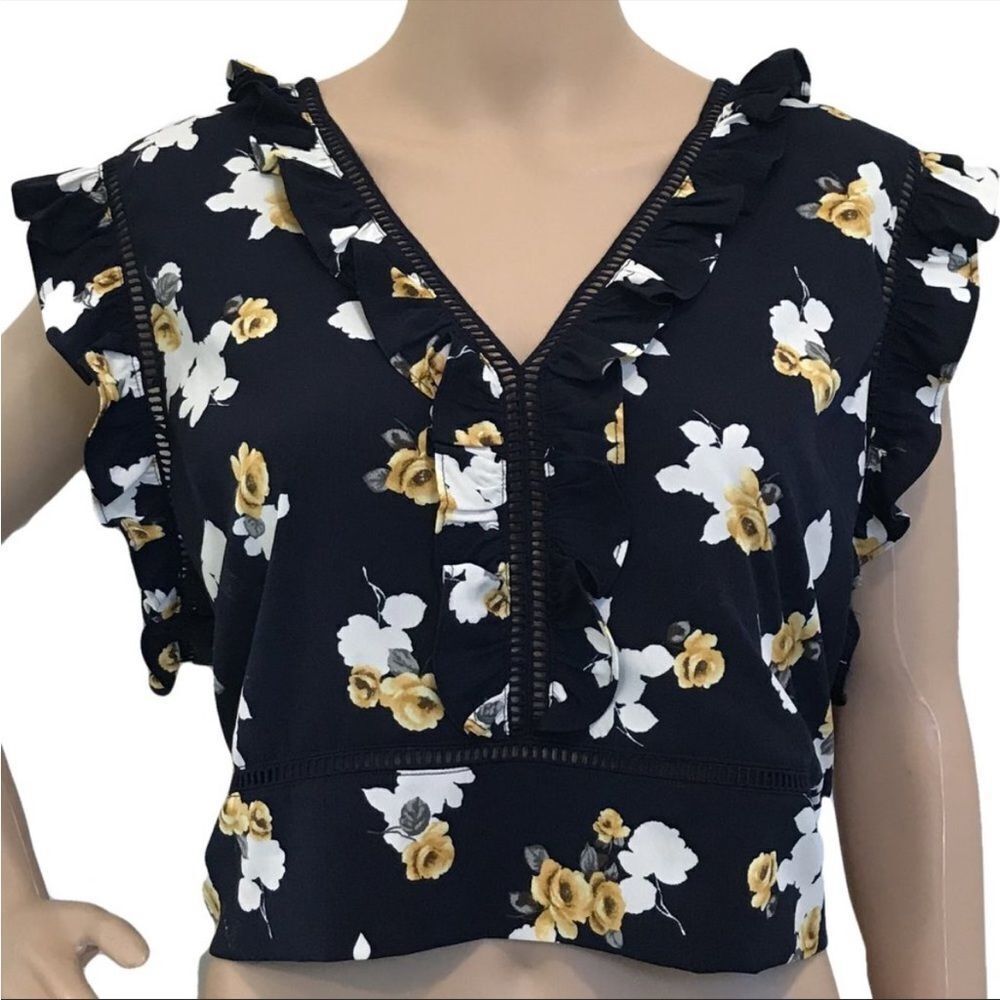 J by‎ JOA crop top blue ruffle xxl